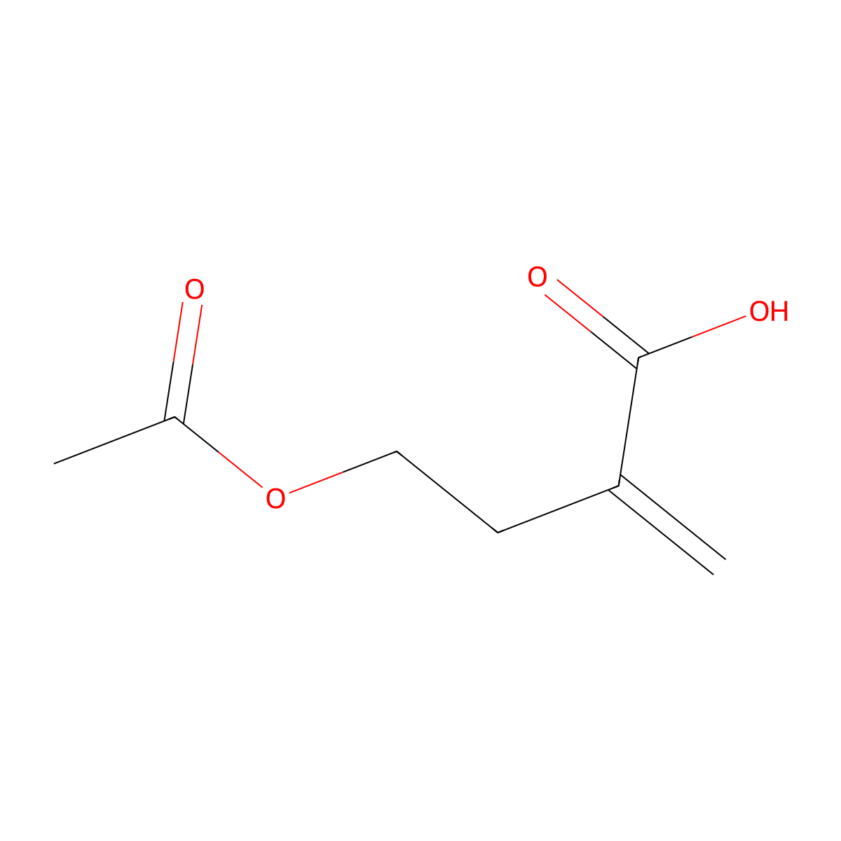 4-(Acetyloxy)-2-methylidenebutanoic acid molecular structure, CAS 51270-65-6