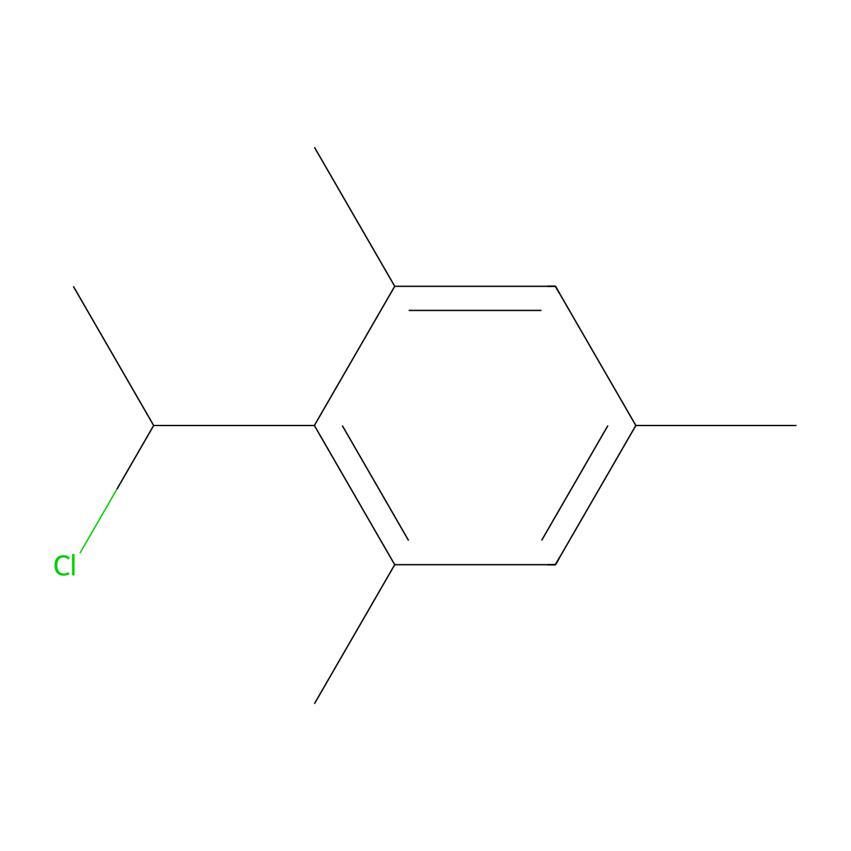 2-(1-Chloroethyl)-1,3,5-trimethylbenzene molecular structure, CAS 51270-90-7
