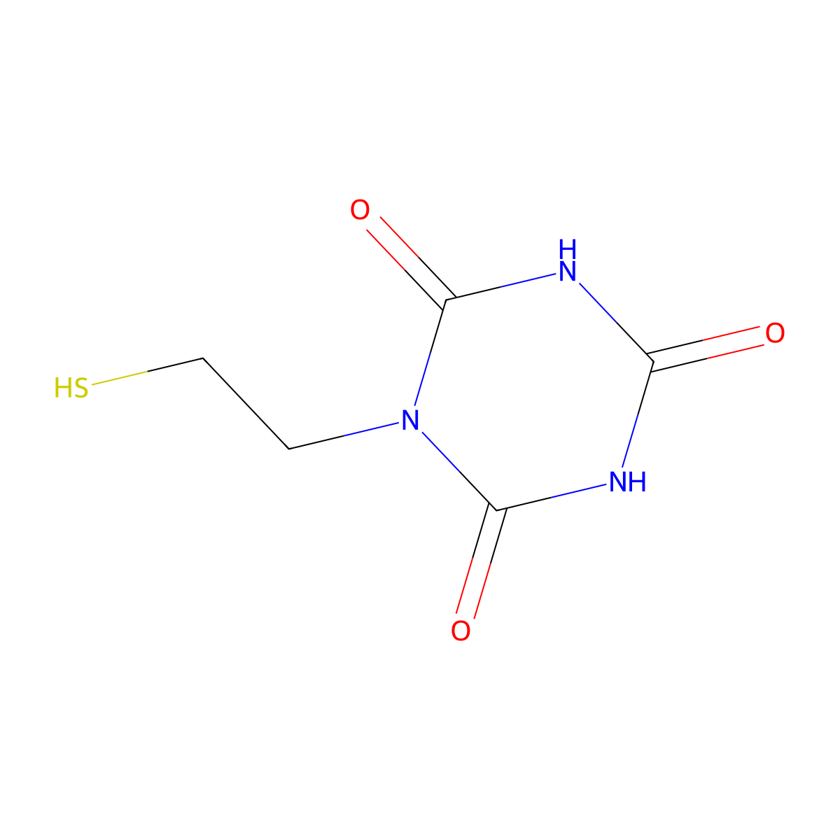 1-(2-Mercaptoethyl)-1,3,5-triazinane-2,4,6-trione molecular structure, CAS 51270-93-0