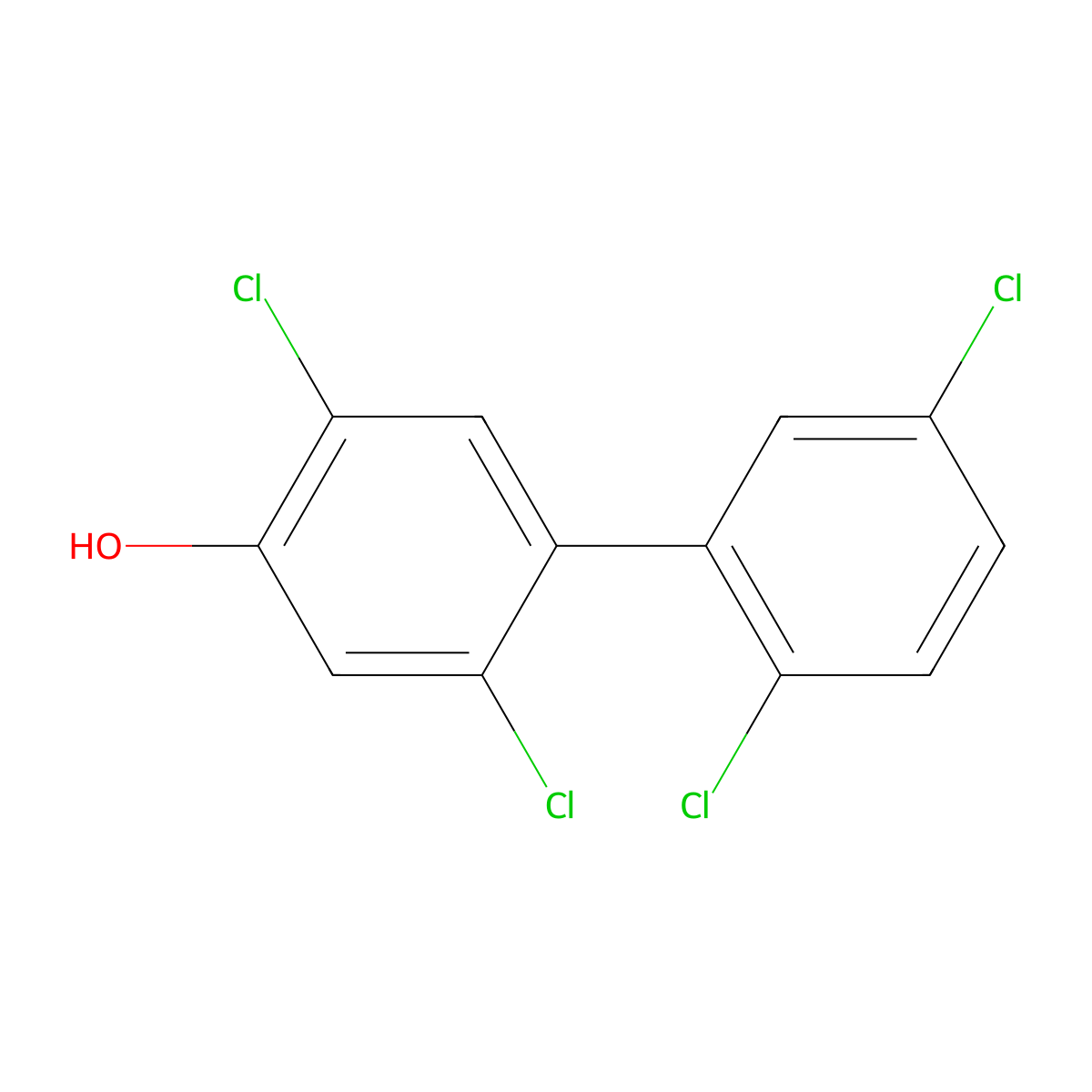 (1,1'-Biphenyl)-4-ol, 2,2',5,5'-tetrachloro- molecular structure, CAS 51274-68-1