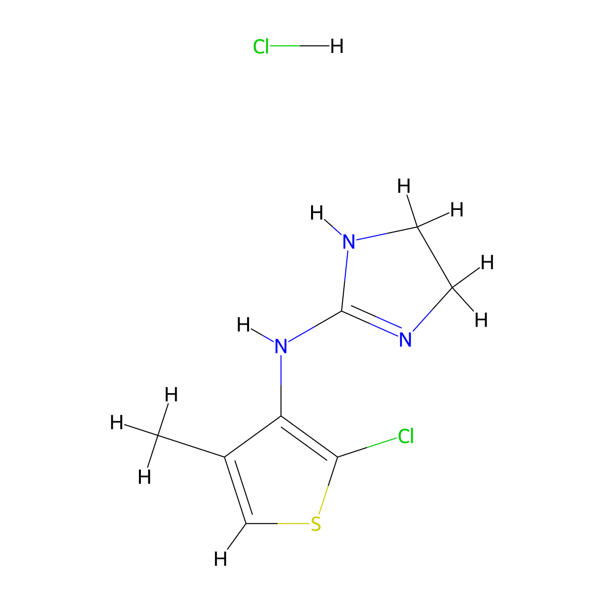 Tiamenidine Hydrochloride molecular structure, CAS 51274-83-0
