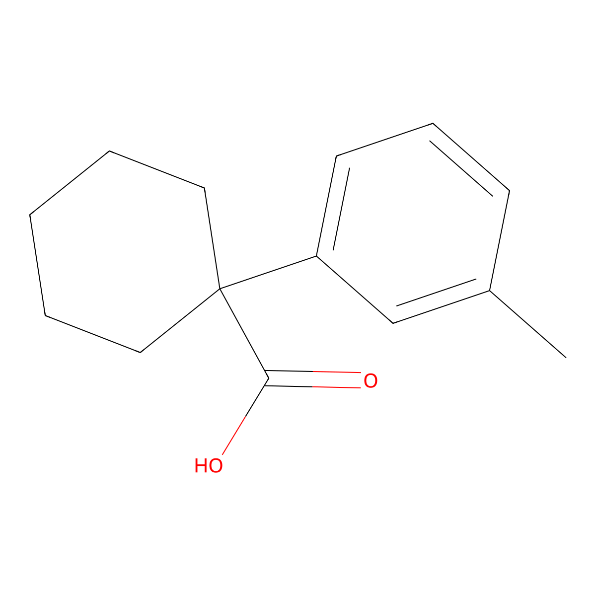 1-(3-Methylphenyl)cyclohexane-1-carboxylic acid molecular structure, CAS 51275-30-0
