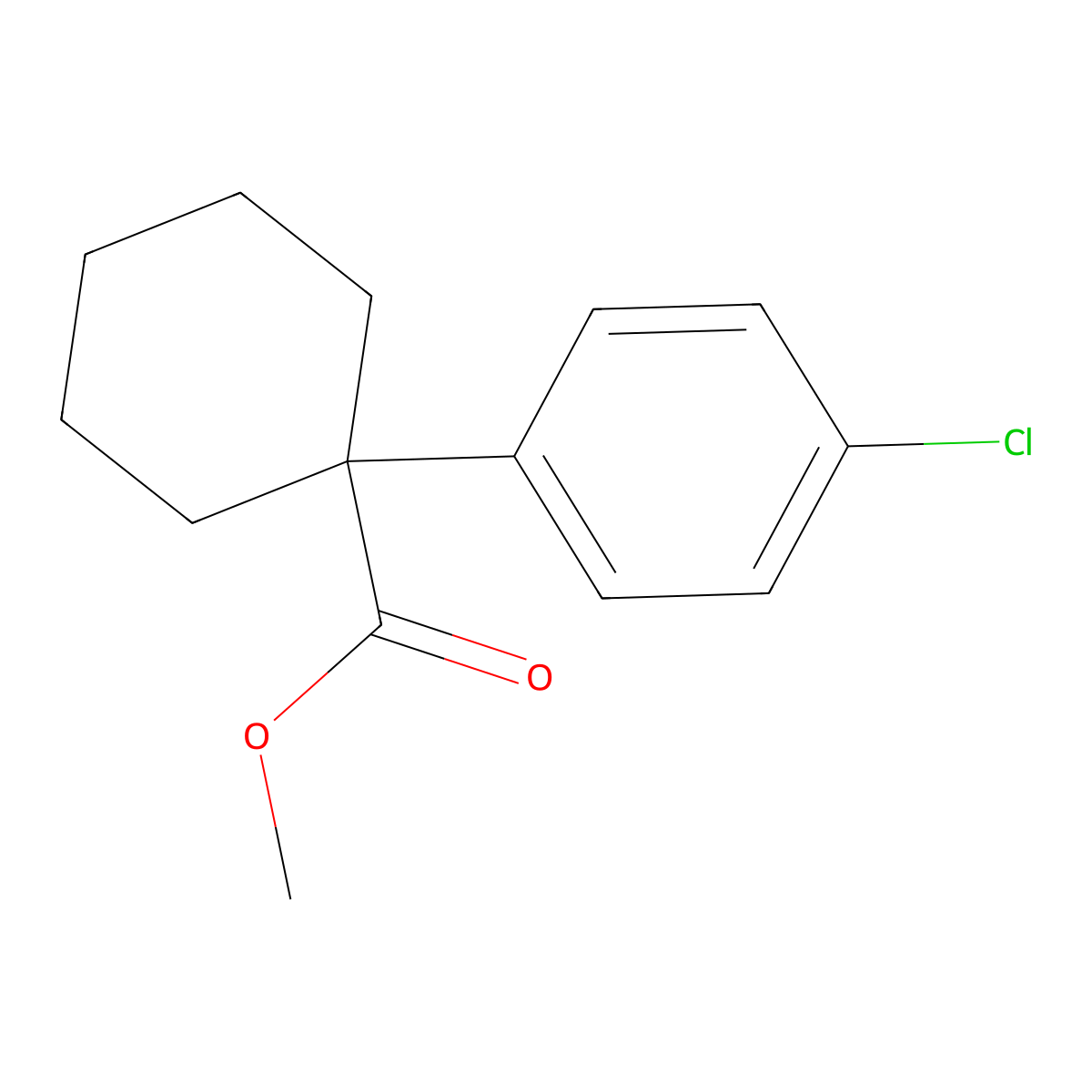 Methyl 1-(4-chlorophenyl)cyclohexanecarboxylate molecular structure, CAS 51275-34-4