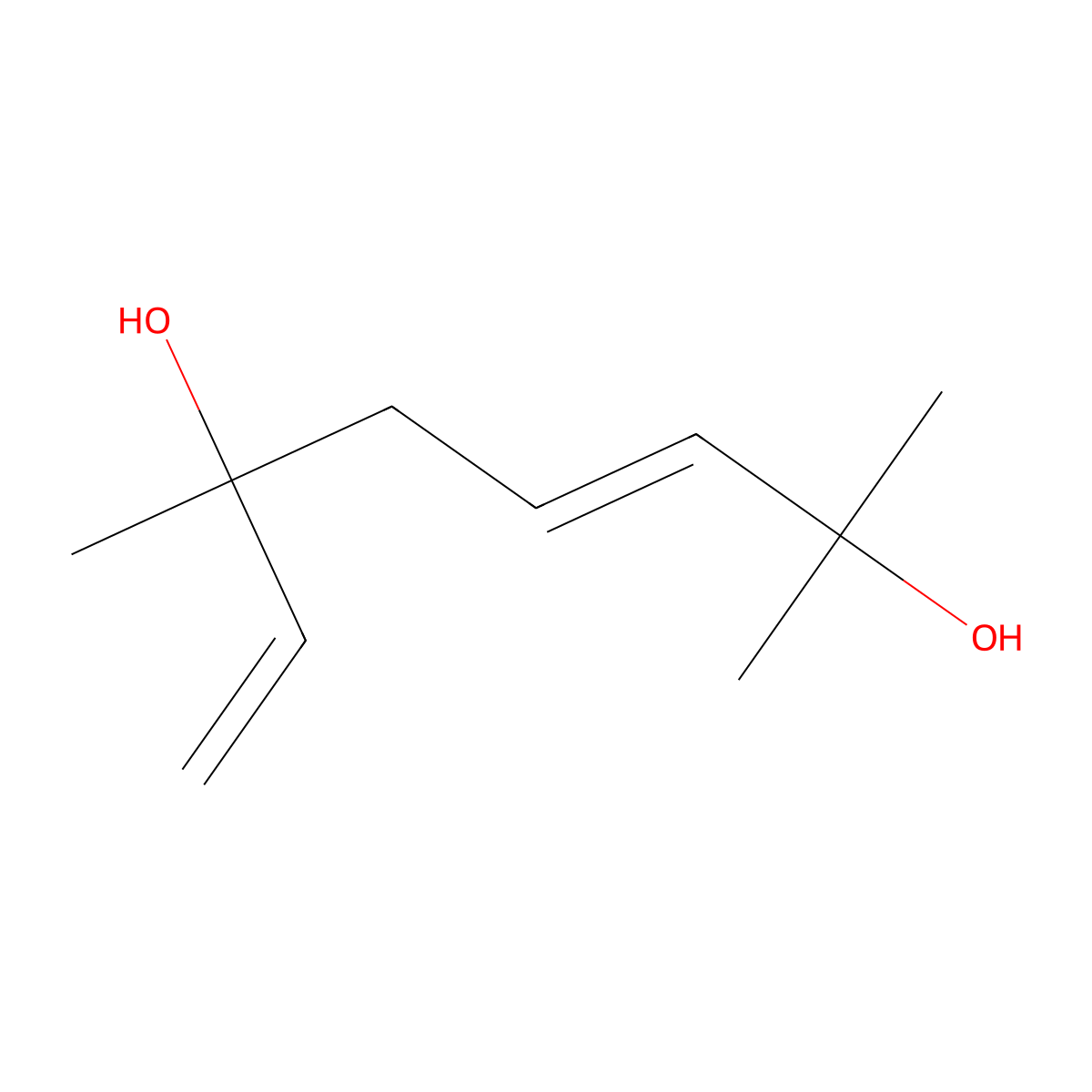 2,6-Dimethyl-3,7-octadiene-2,6-diol molecular structure, CAS 51276-34-7