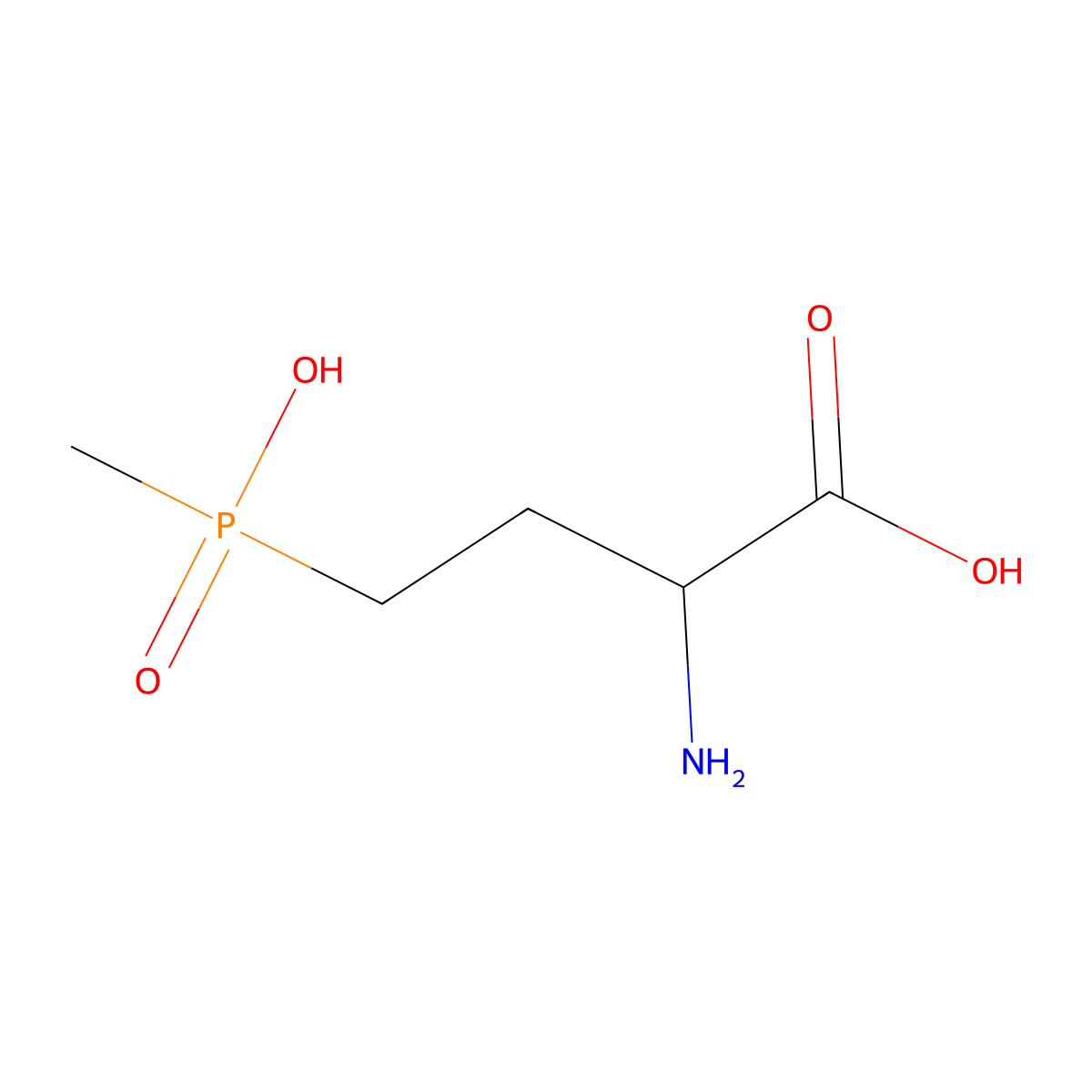 Glufosinate molecular structure, CAS 51276-47-2