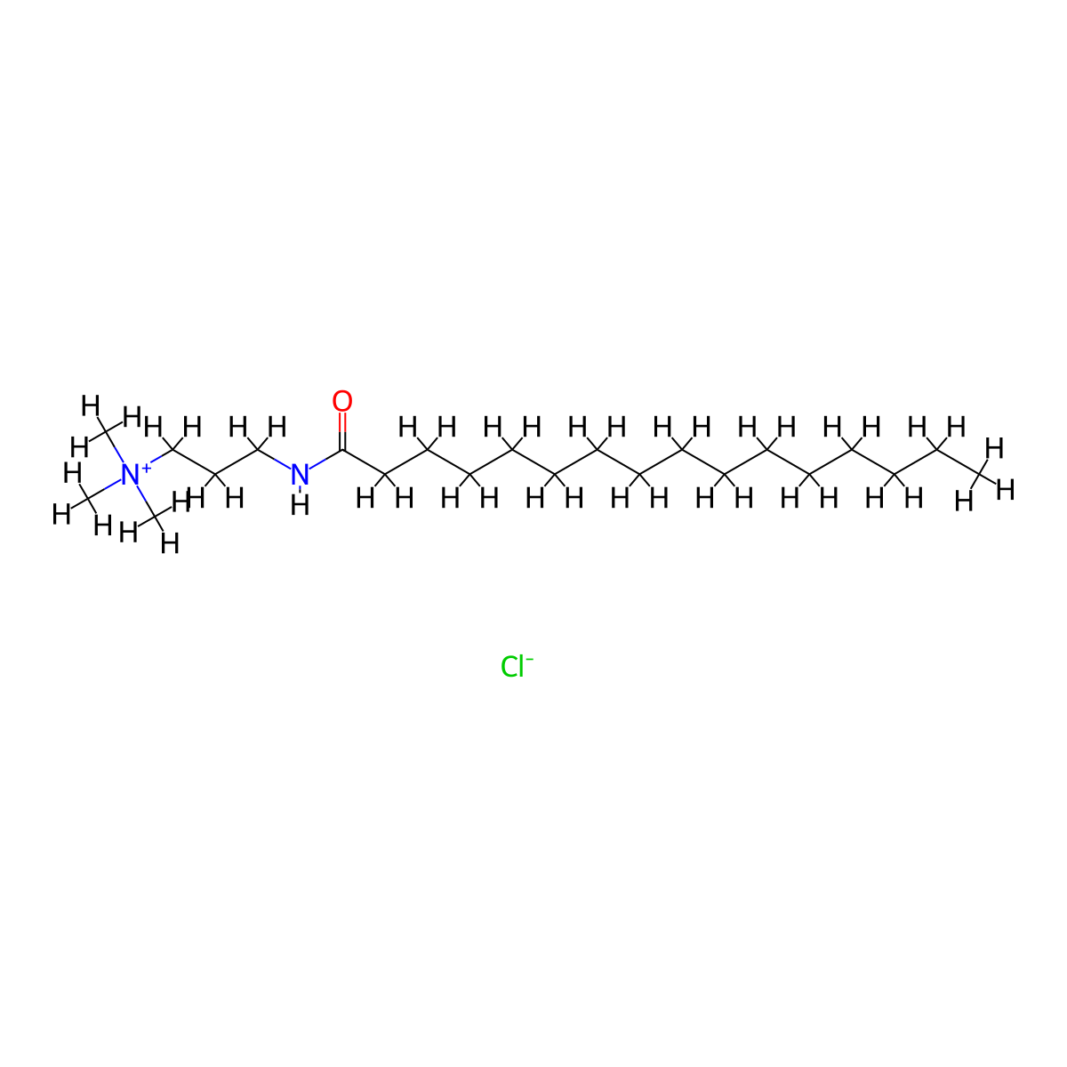 Palmitamidopropyltrimonium chloride molecular structure, CAS 51277-96-4