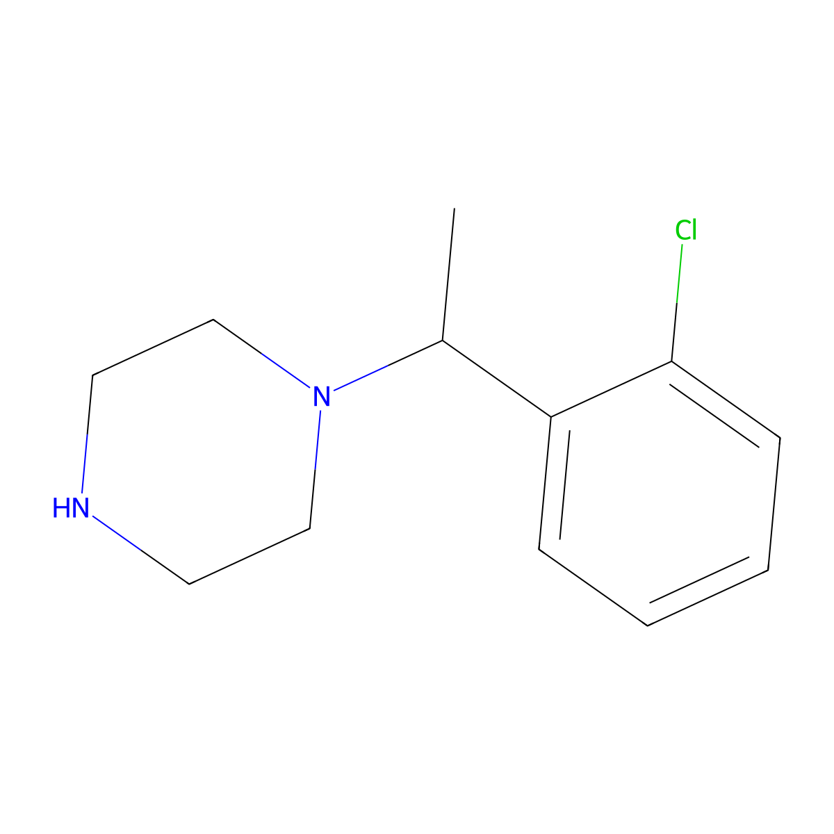 1-[1-(2-Chlorophenyl)ethyl]piperazine molecular structure, CAS 512775-15-4