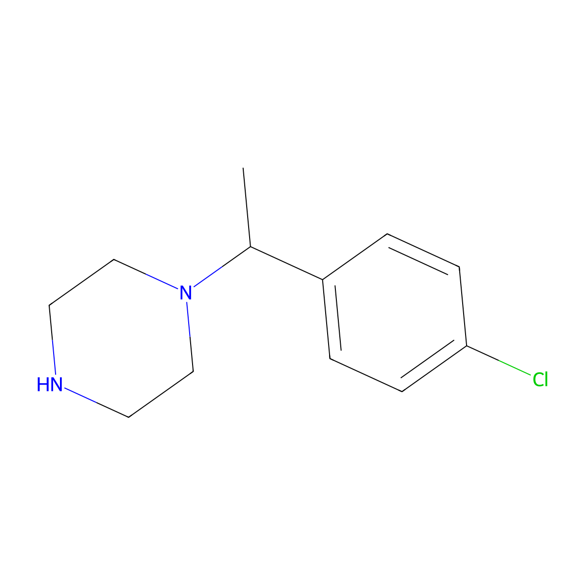 1-(1-(4-Chlorophenyl)ethyl)piperazine molecular structure, CAS 512776-10-2