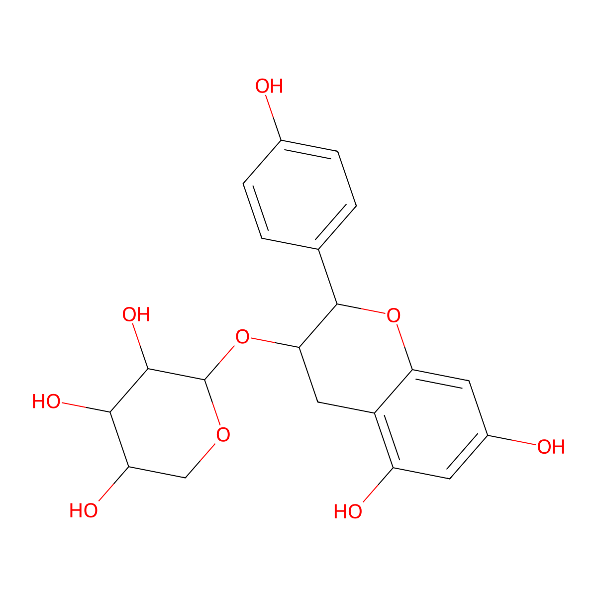 Afzelechin 3-O-xyloside molecular structure, CAS 512781-45-2