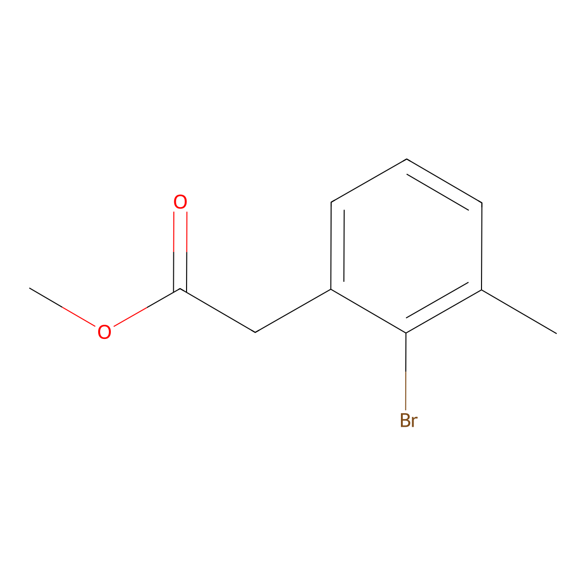 Methyl 2-(2-bromo-3-methylphenyl)acetate molecular structure, CAS 512786-36-6