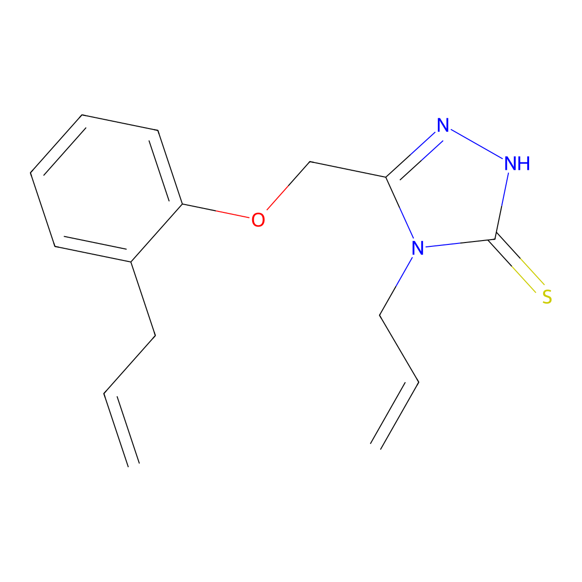 4-prop-2-enyl-3-[(2-prop-2-enylphenoxy)methyl]-1H-1,2,4-triazole-5-thione molecular structure, CAS 512795-64-1