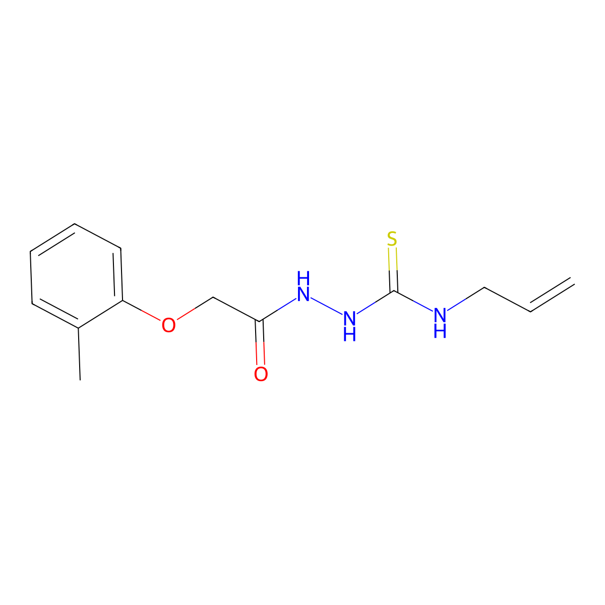 N-allyl-2-[(2-methylphenoxy)acetyl]hydrazinecarbothioamide molecular structure, CAS 512795-70-9