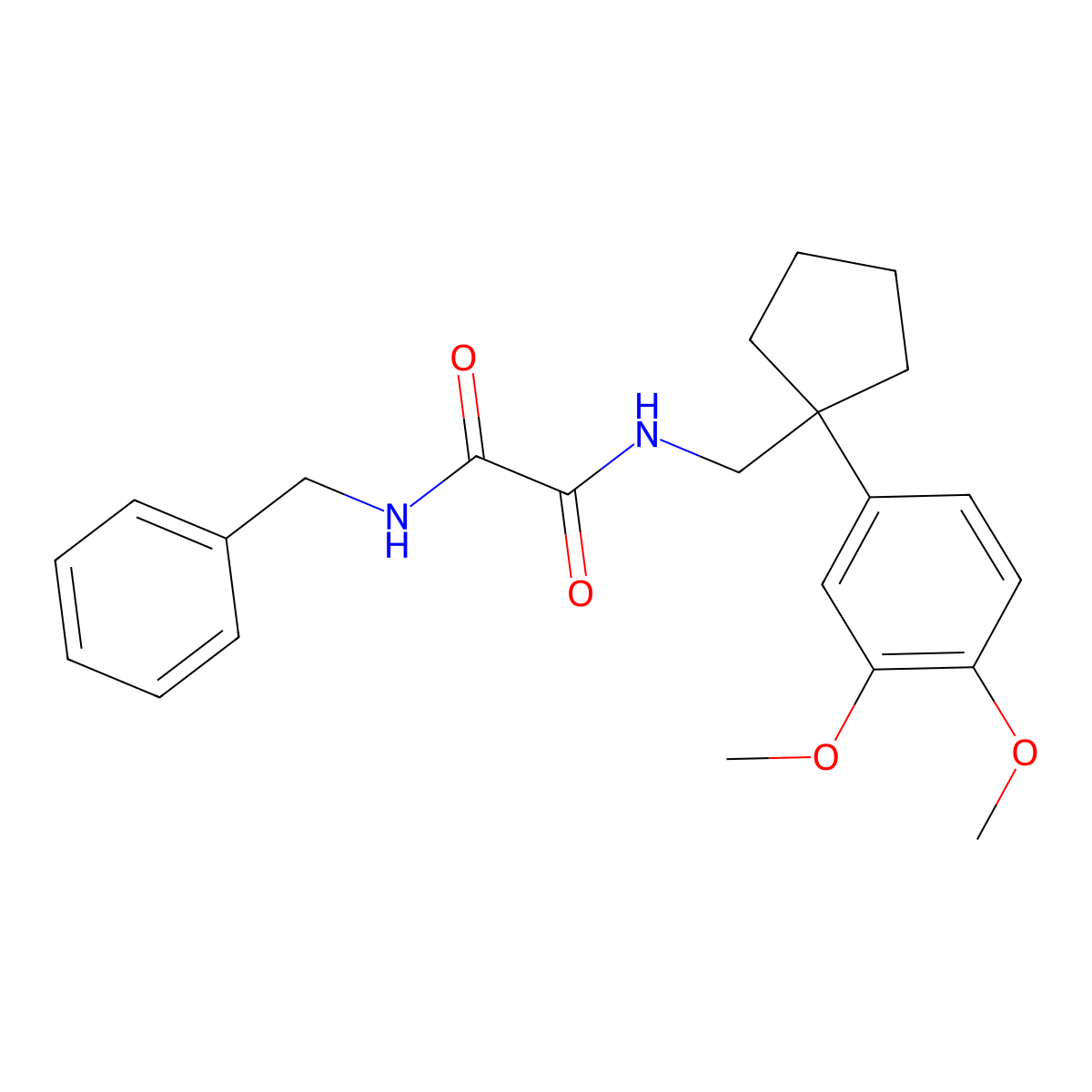 N-benzyl-N'-[[1-(3,4-dimethoxyphenyl)cyclopentyl]methyl]oxamide molecular structure, CAS 512795-95-8