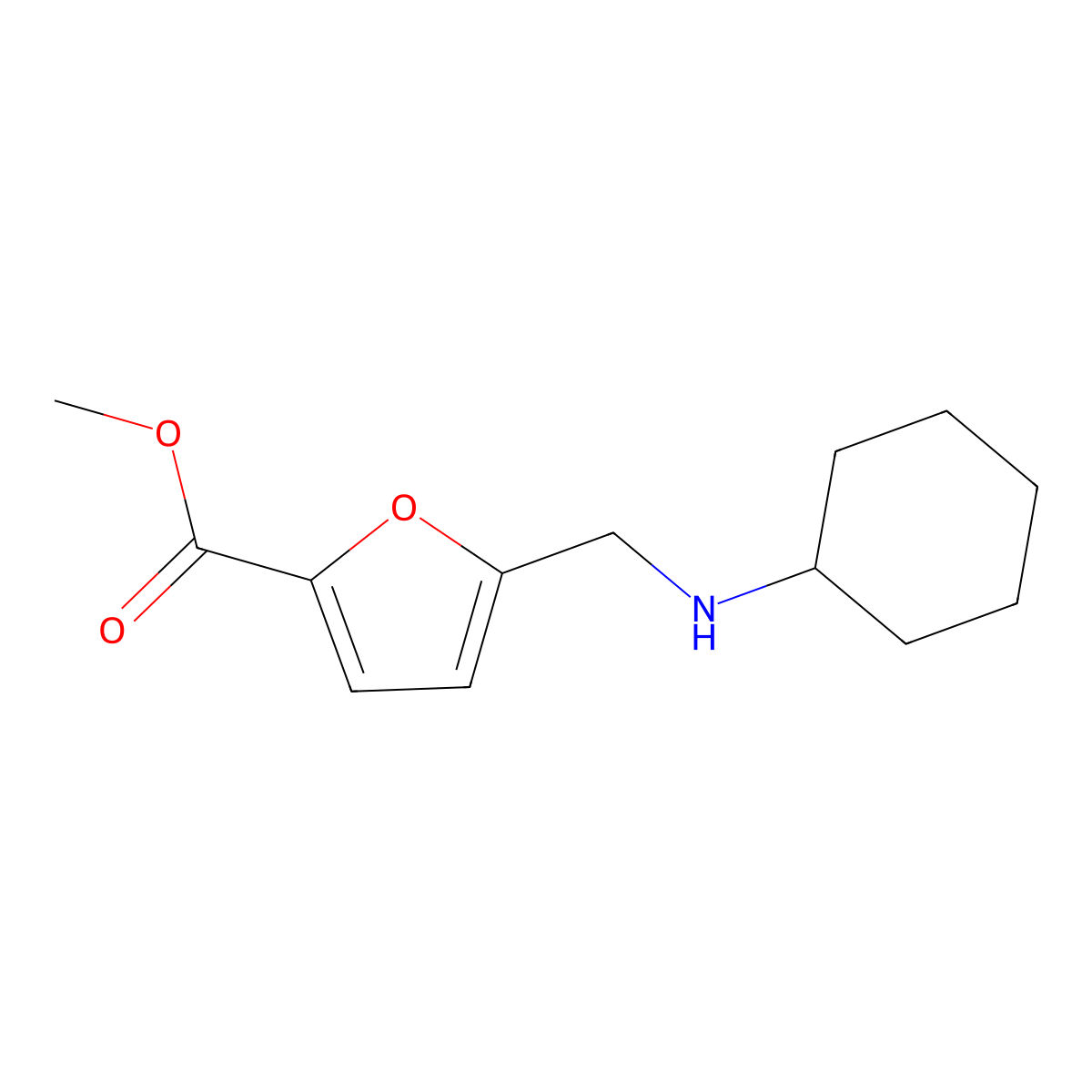 Methyl 5-[(cyclohexylamino)methyl]furan-2-carboxylate molecular structure, CAS 512795-99-2