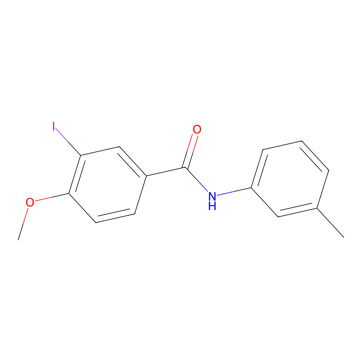 3-iodo-4-methoxy-N-(3-methylphenyl)benzamide molecular structure, CAS 512796-04-2