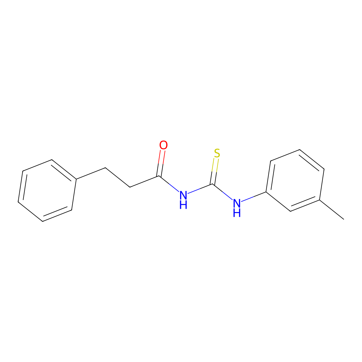 N-[(3-methylphenyl)carbamothioyl]-3-phenylpropanamide molecular structure, CAS 512796-15-5