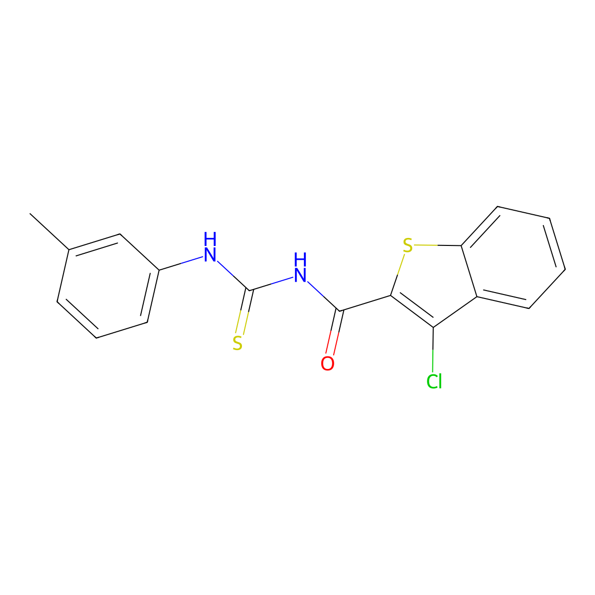 3-chloro-N-[(3-methylphenyl)carbamothioyl]-1-benzothiophene-2-carboxamide molecular structure, CAS 512796-17-7