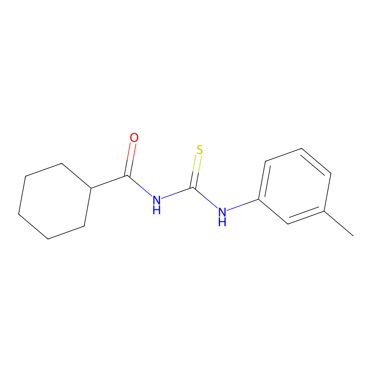 N-[(3-methylphenyl)carbamothioyl]cyclohexanecarboxamide molecular structure, CAS 512796-25-7
