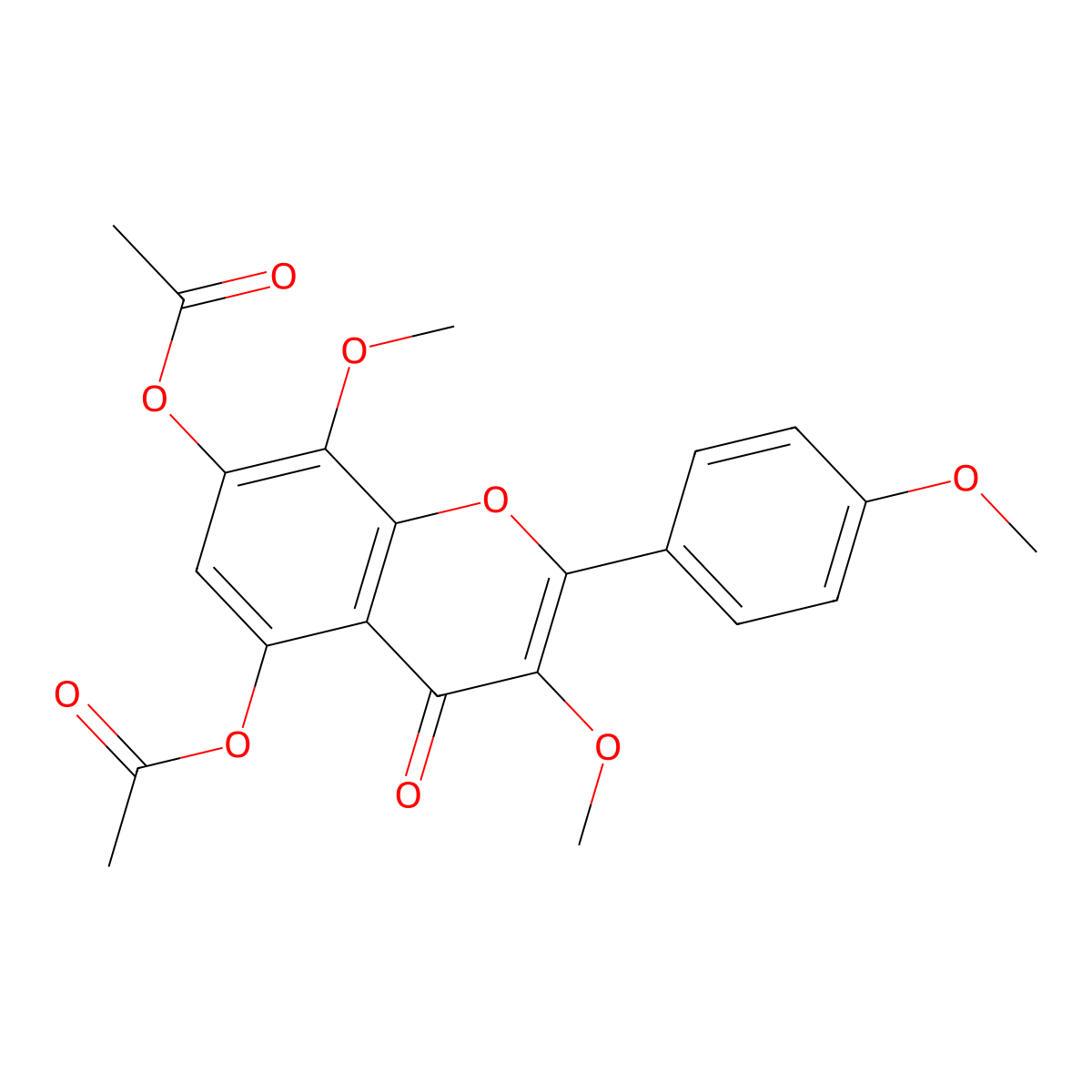 5,7-Diacetoxy-3,4',8-trimethoxyflavone molecular structure, CAS 5128-43-8