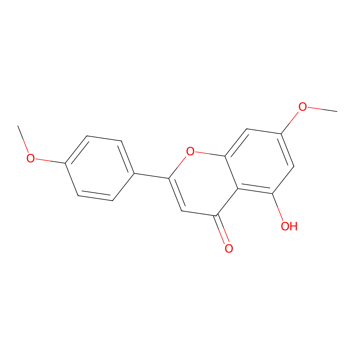 5-Hydroxy-7,4'-dimethoxyflavone molecular structure, CAS 5128-44-9