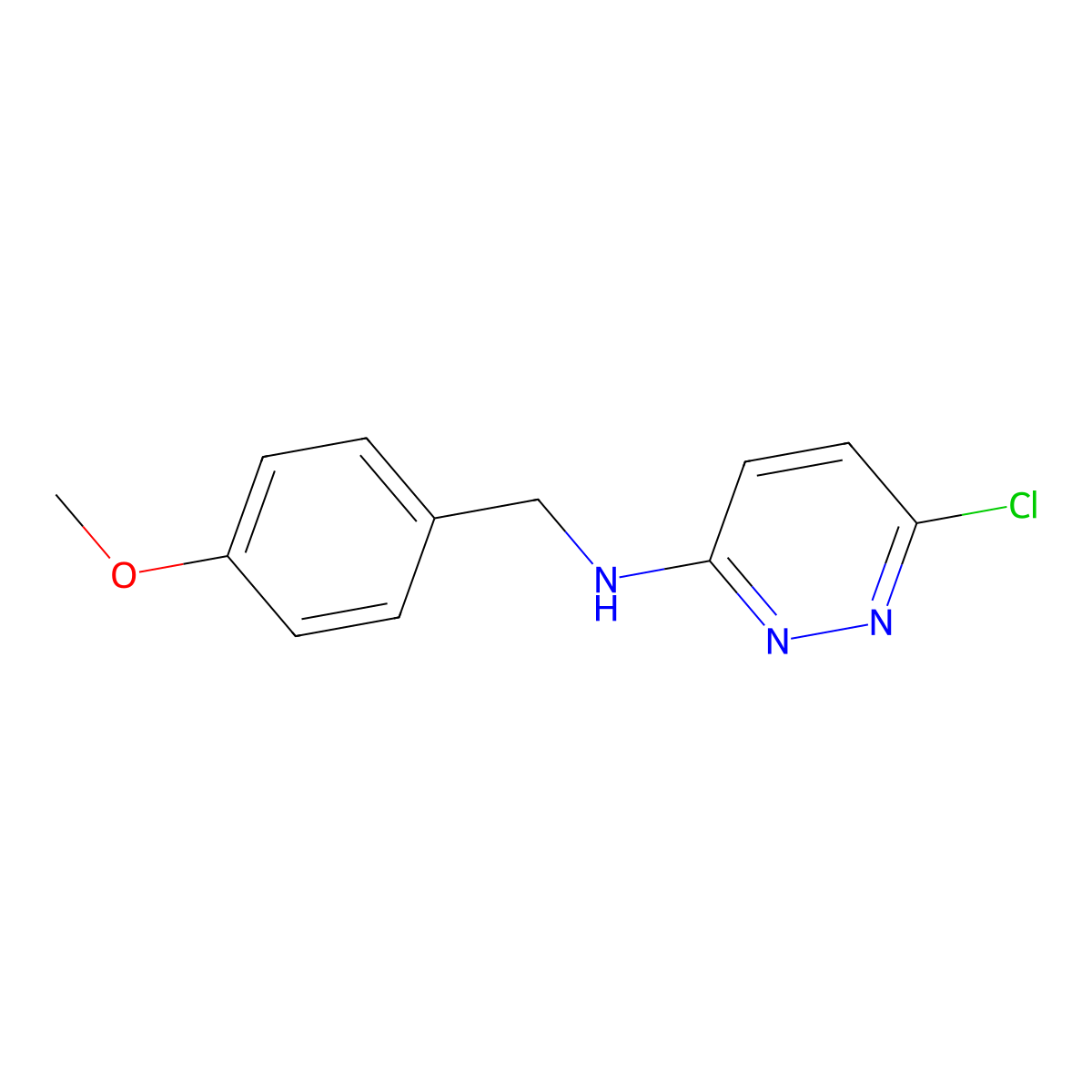 6-chloro-N-(4-methoxybenzyl)pyridazin-3-amine molecular structure, CAS 512803-51-9