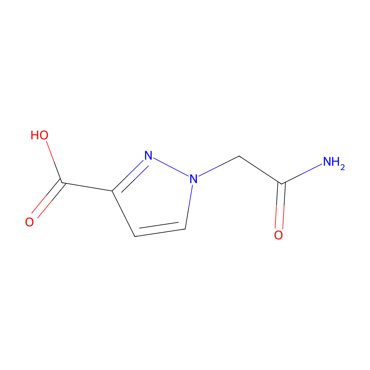 1-(2-amino-2-oxoethyl)-1H-pyrazole-3-carboxylic acid molecular structure, CAS 512807-21-5