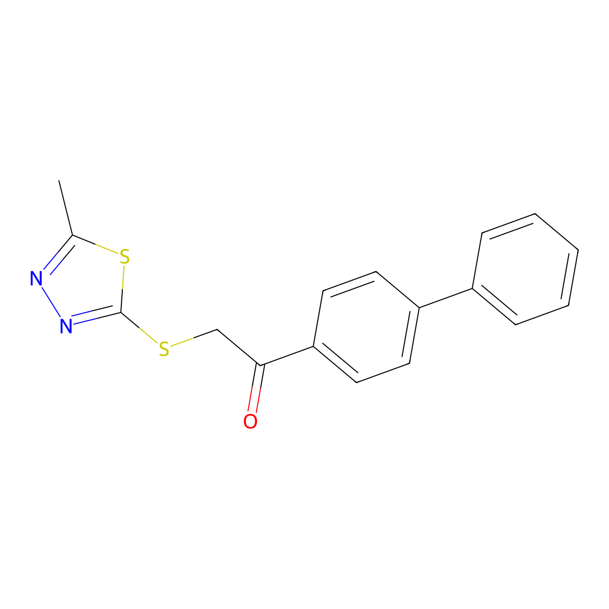 1-(Biphenyl-4-yl)-2-[(5-methyl-1,3,4-thiadiazol-2-yl)sulfanyl]ethanone molecular structure, CAS 512807-46-4