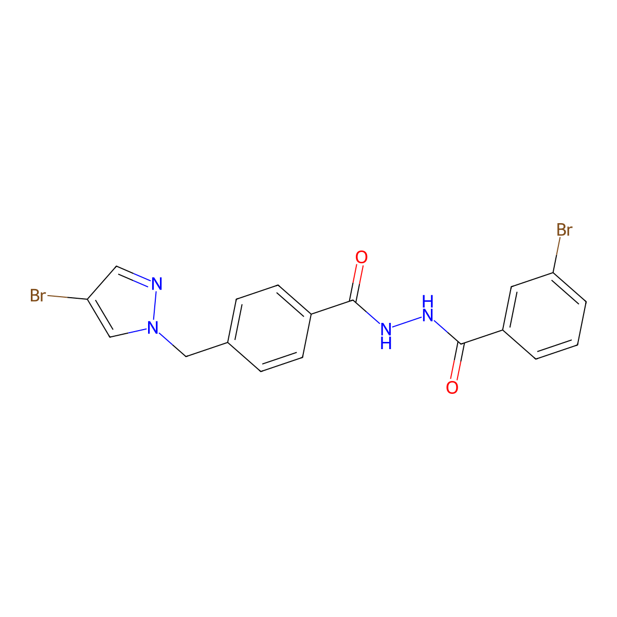 3-bromo-N'-[4-[(4-bromopyrazol-1-yl)methyl]benzoyl]benzohydrazide molecular structure, CAS 512807-69-1
