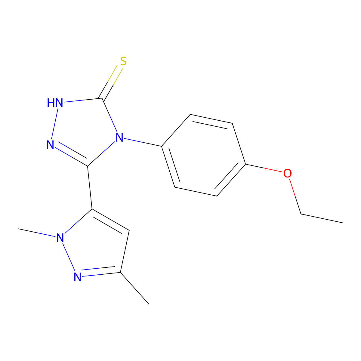 5-(1,3-dimethyl-1H-pyrazol-5-yl)-4-(4-ethoxyphenyl)-4H-1,2,4-triazole-3-thiol molecular structure, CAS 512808-52-5