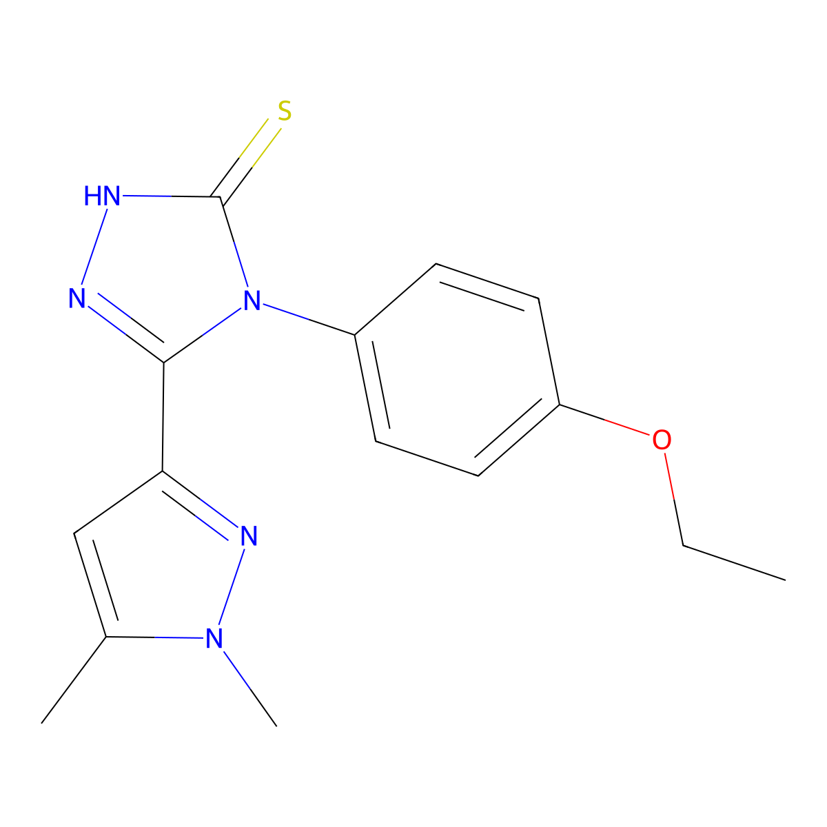 5-(1,5-dimethyl-1H-pyrazol-3-yl)-4-(4-ethoxyphenyl)-4H-1,2,4-triazole-3-thiol molecular structure, CAS 512809-12-0