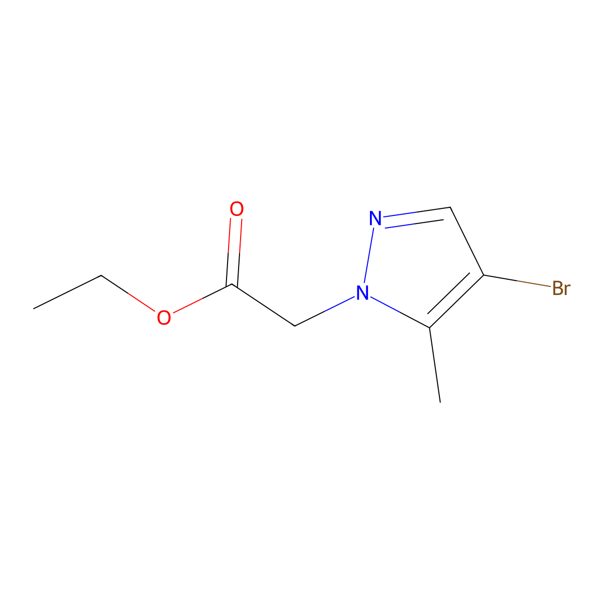 ethyl 2-(4-bromo-5-methyl-1H-pyrazol-1-yl)acetate molecular structure, CAS 512809-13-1