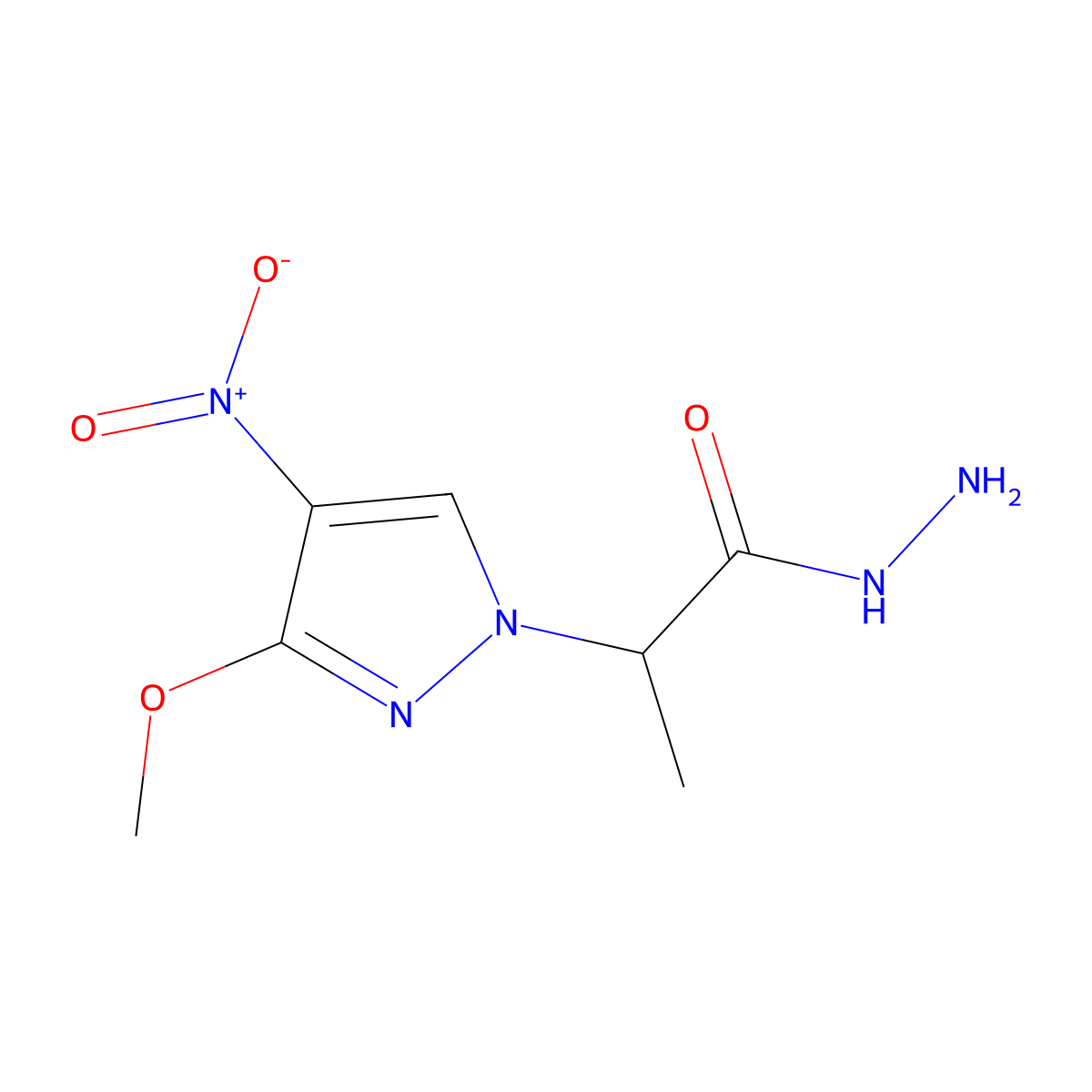 2-(3-methoxy-4-nitro-1H-pyrazol-1-yl)propanehydrazide molecular structure, CAS 512809-20-0