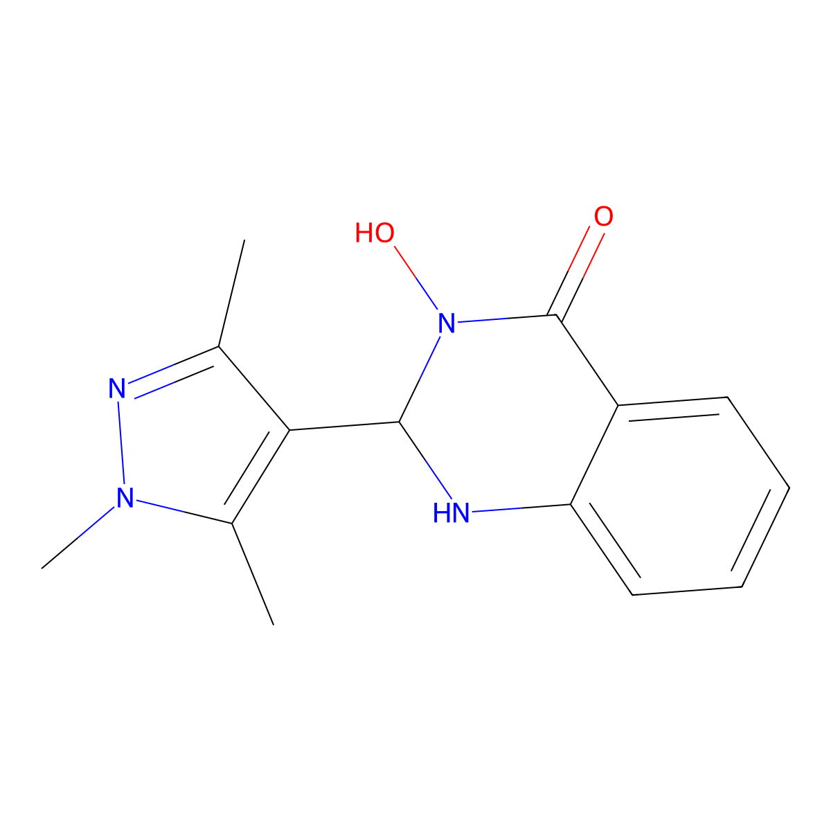 3-hydroxy-2-(1,3,5-trimethyl-1H-pyrazol-4-yl)-2,3-dihydroquinazolin-4(1H)-one molecular structure, CAS 512809-24-4