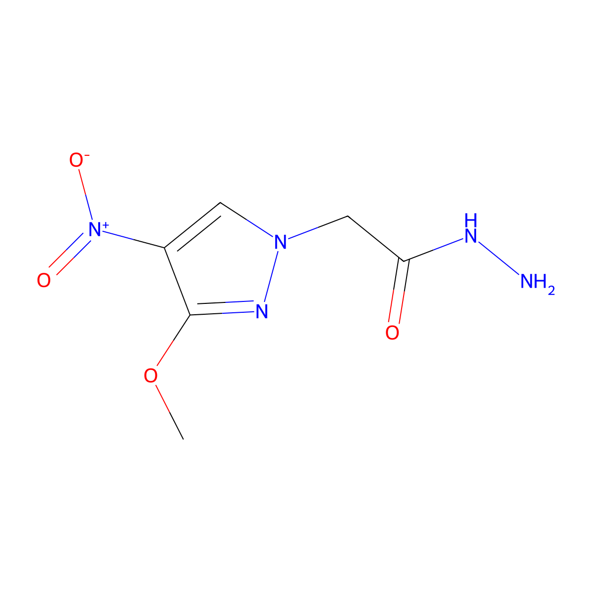 2-(3-methoxy-4-nitro-1H-pyrazol-1-yl)acetohydrazide molecular structure, CAS 512809-30-2