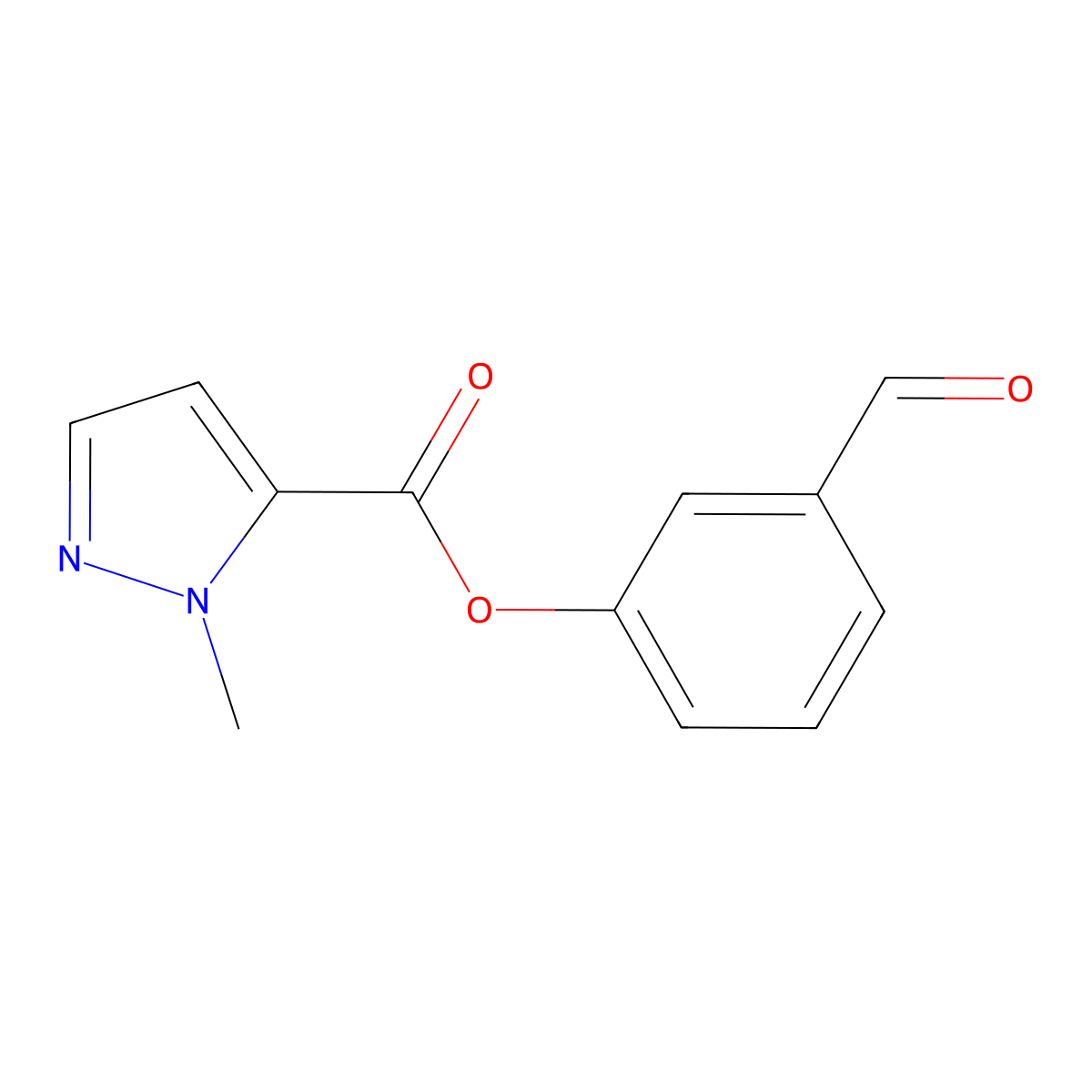 3-formylphenyl 1-methyl-1H-pyrazole-5-carboxylate molecular structure, CAS 512809-36-8