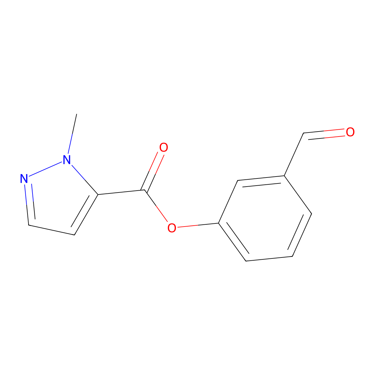 3-formylphenyl 1-methyl-1H-pyrazole-5-carboxylate molecular structure, CAS 512809-36-8