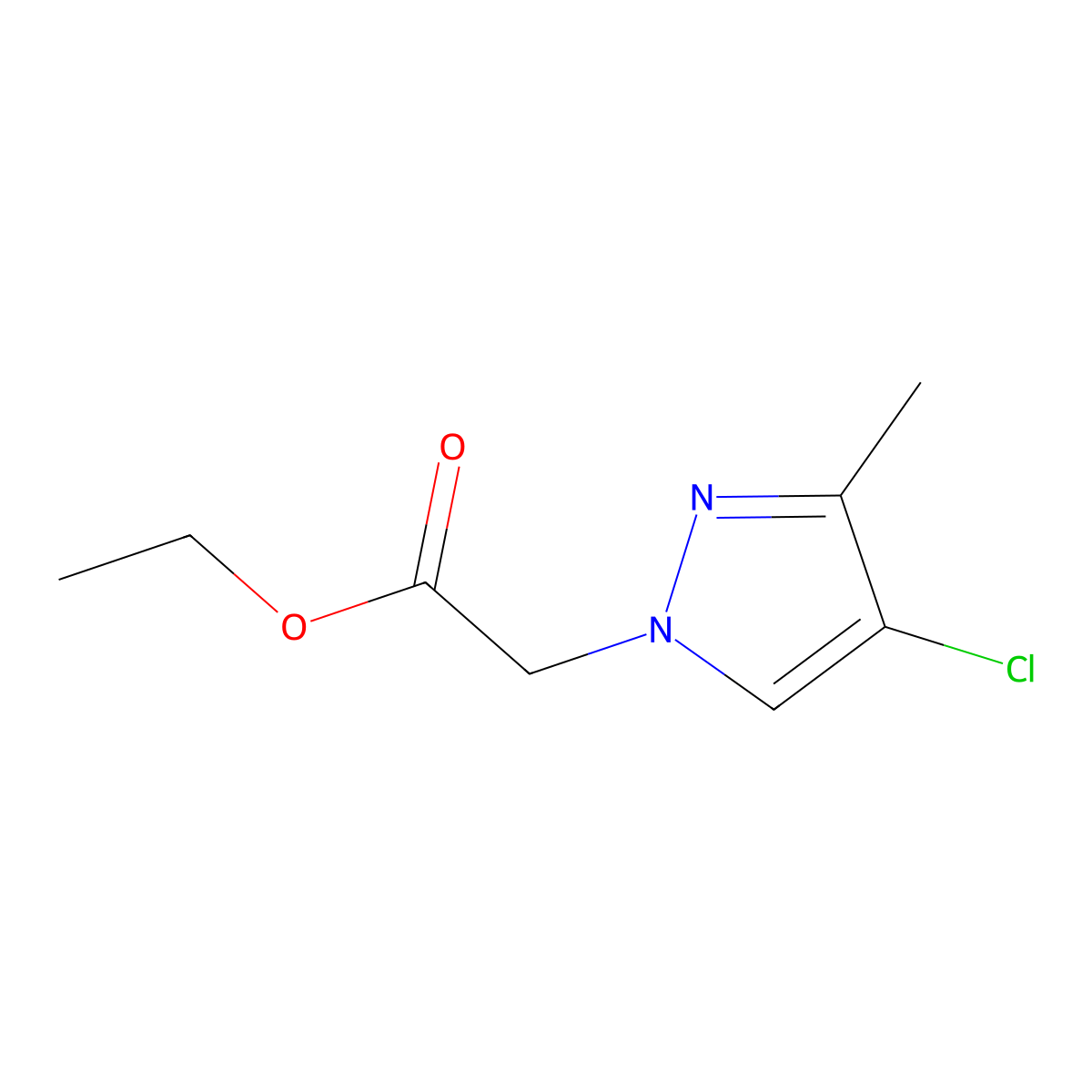 Ethyl 4-chloro-3-methyl-1H-pyrazole-1-acetate molecular structure, CAS 512809-45-9