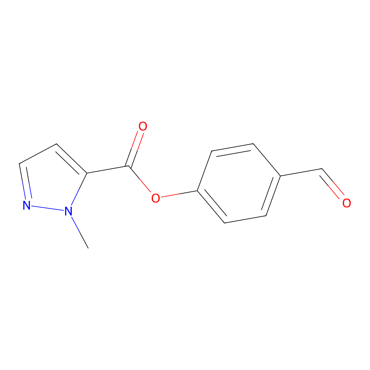 4-formylphenyl 1-methyl-1H-pyrazole-5-carboxylate molecular structure, CAS 512809-47-1