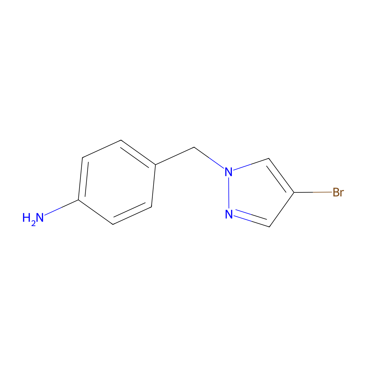 Benzenamine, 4-[(4-bromo-1H-pyrazol-1-yl)methyl]- molecular structure, CAS 512809-49-3