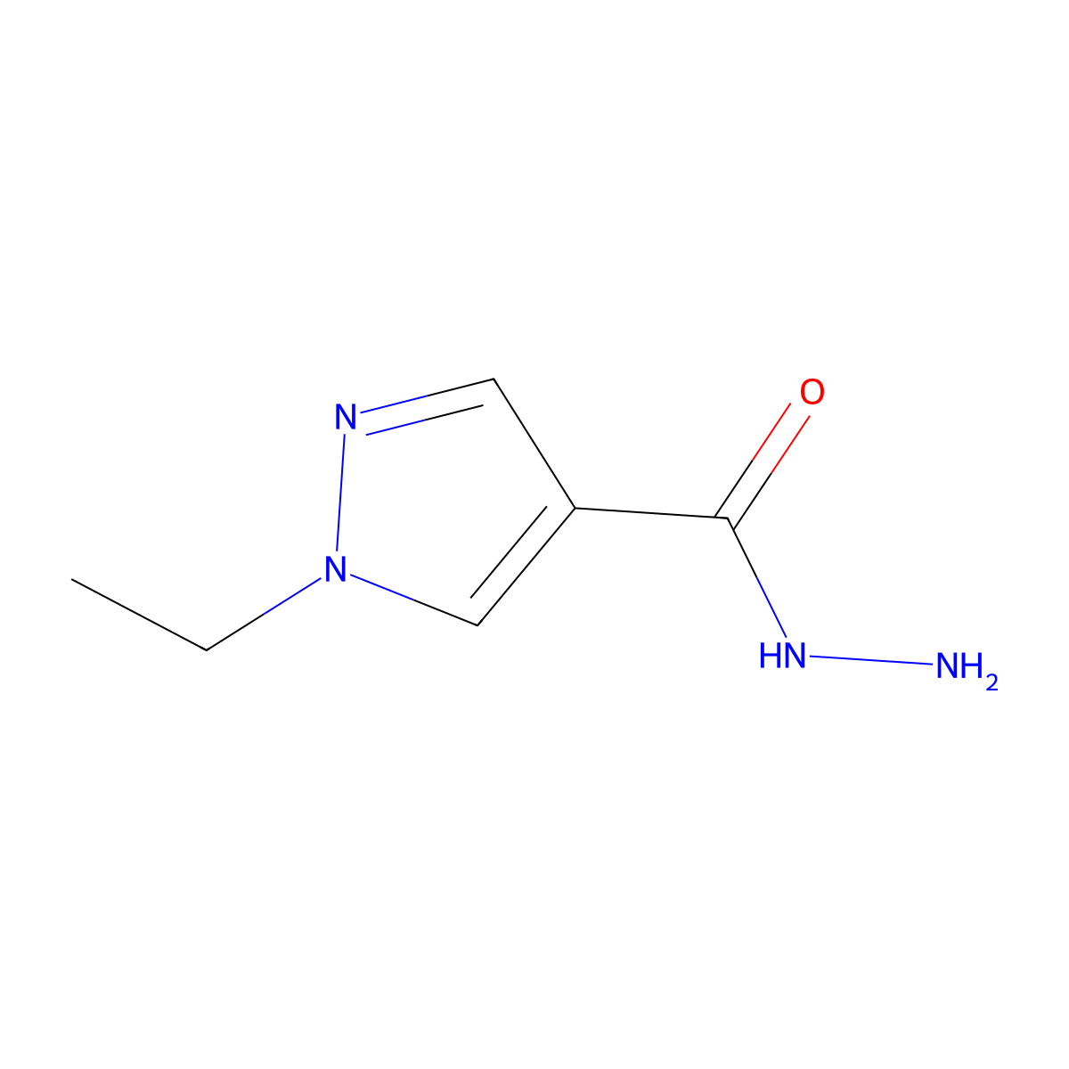 1-ethyl-1H-pyrazole-4-carbohydrazide molecular structure, CAS 512809-51-7
