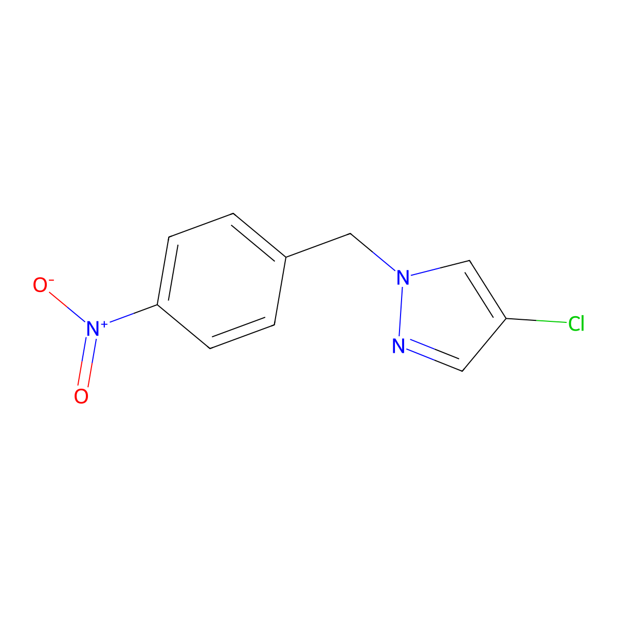 4-chloro-1-(4-nitrobenzyl)-1H-pyrazole molecular structure, CAS 512809-55-1