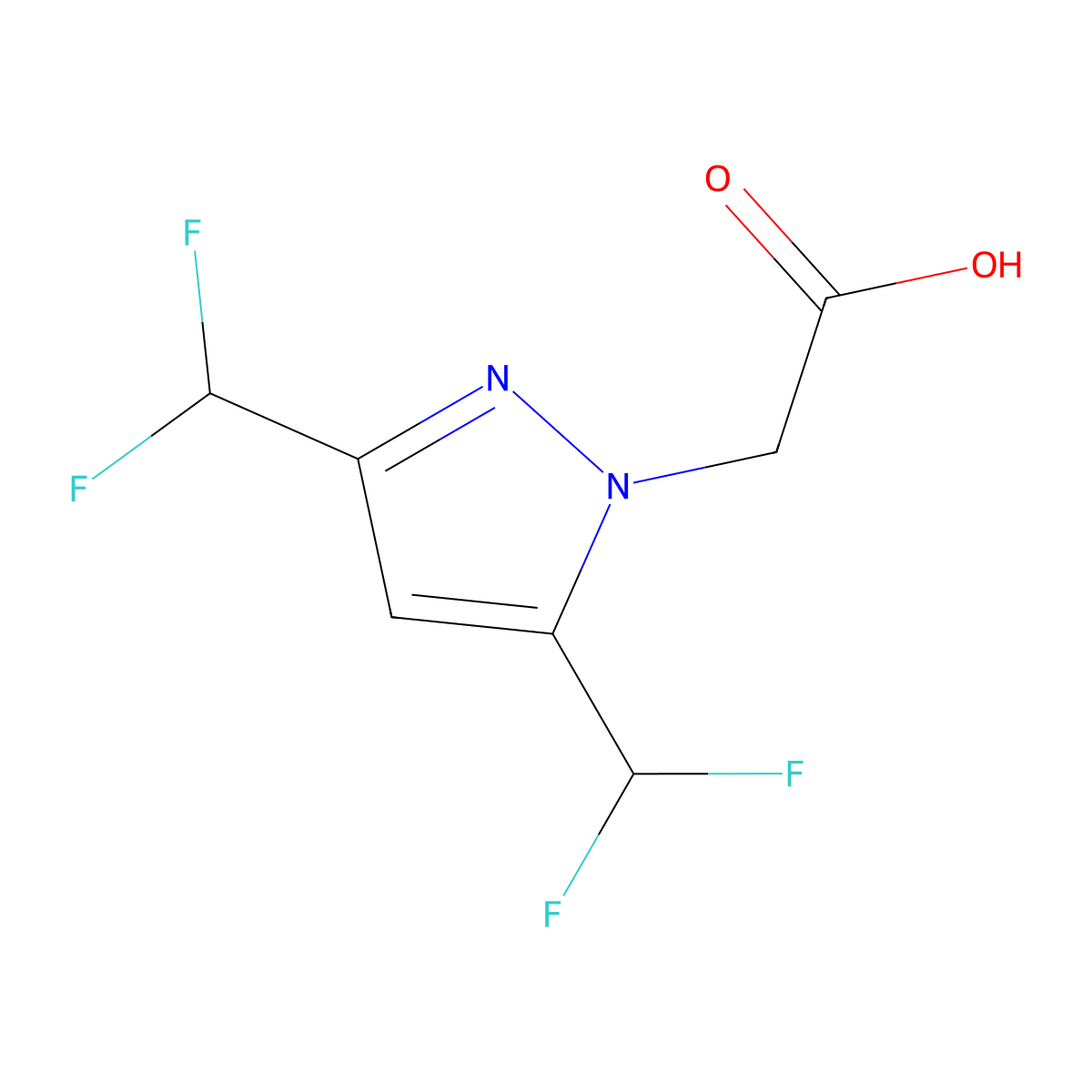 3,5-Bis(difluoromethyl)-1H-pyrazole-1-acetic acid molecular structure, CAS 512809-60-8