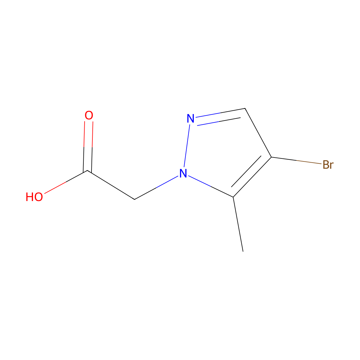 2-(4-bromo-5-methyl-1H-pyrazol-1-yl)acetic acid molecular structure, CAS 512809-63-1