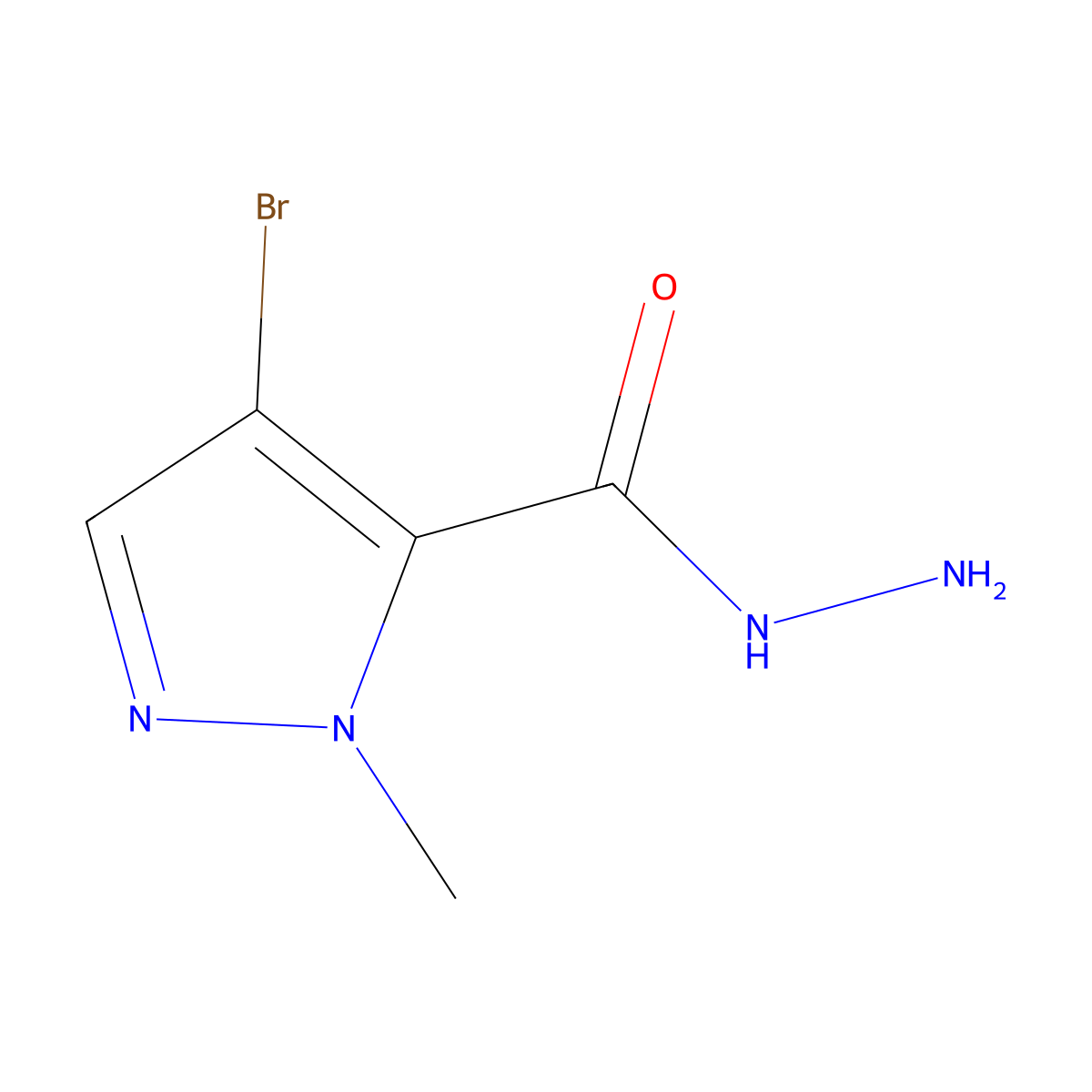4-bromo-1-methyl-1H-pyrazole-5-carbohydrazide molecular structure, CAS 512809-81-3