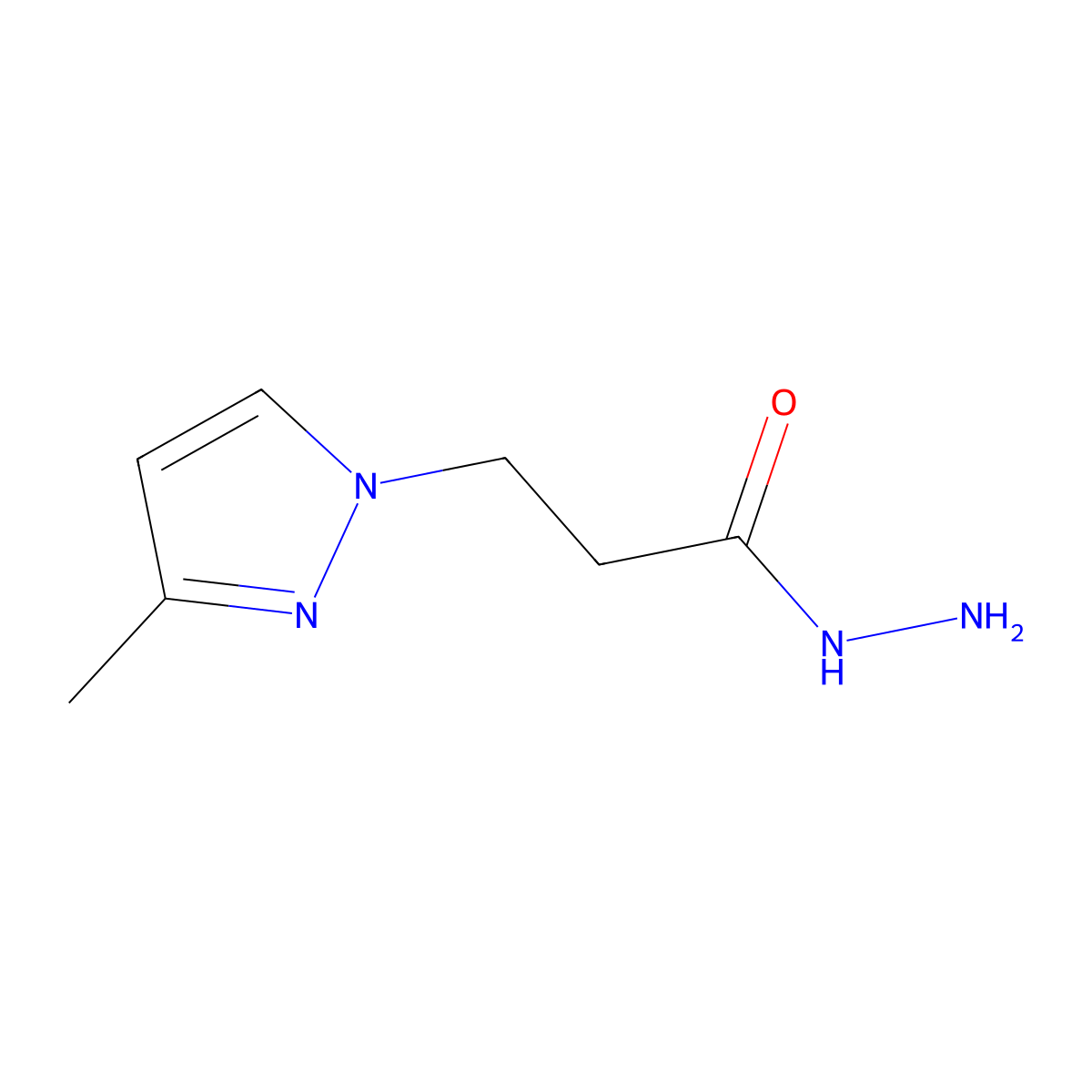 3-(3-methyl-1H-pyrazol-1-yl)propanehydrazide molecular structure, CAS 512809-82-4