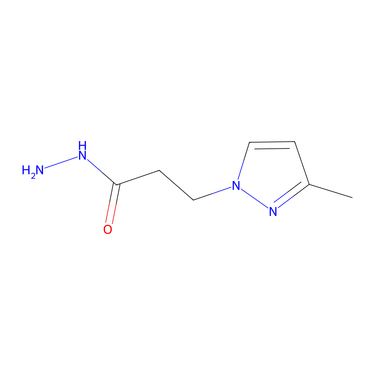 3-(3-methyl-1H-pyrazol-1-yl)propanehydrazide molecular structure, CAS 512809-82-4