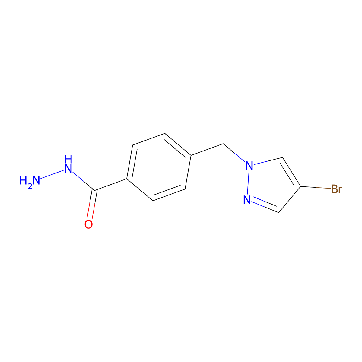 4-[(4-bromo-1H-pyrazol-1-yl)methyl]benzohydrazide molecular structure, CAS 512809-88-0