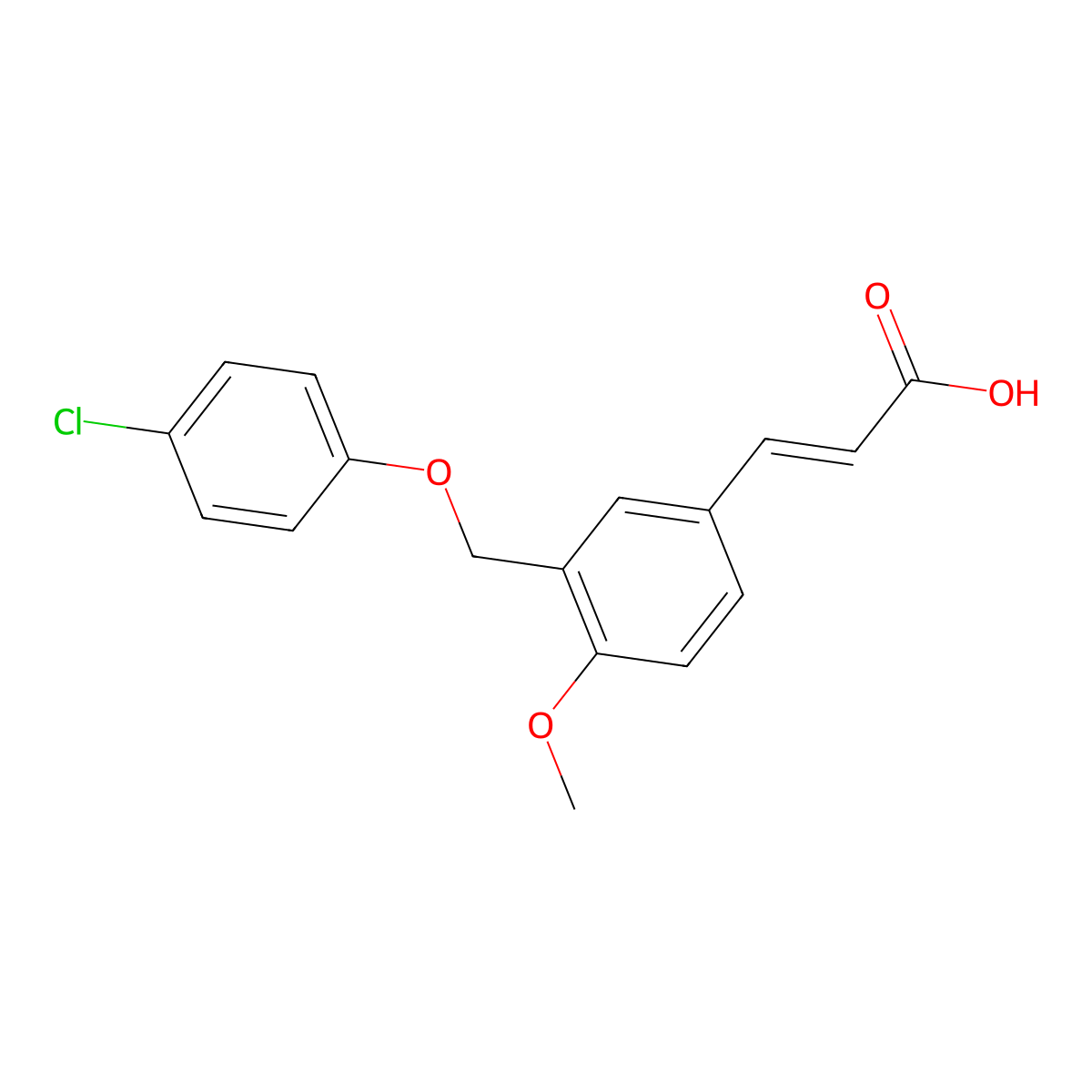 (2E)-3-{3-[(4-chlorophenoxy)methyl]-4-methoxyphenyl}prop-2-enoic acid molecular structure, CAS 512809-94-8