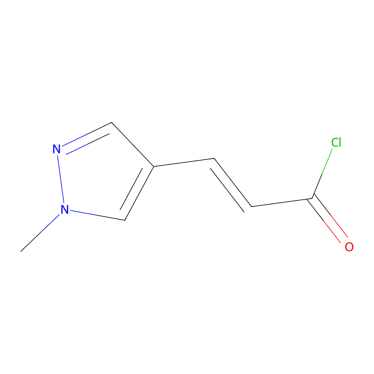 (2E)-3-(1-methyl-1H-pyrazol-4-yl)acryloyl chloride molecular structure, CAS 512809-95-9
