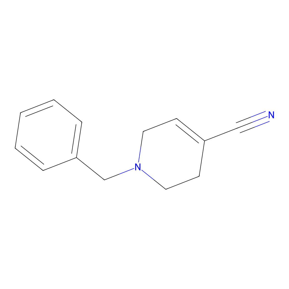 1-(Benzyl)-1,2,3,6-tetrahydroisonicotinonitrile molecular structure, CAS 51281-64-2